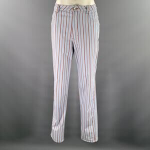 ECKHAUS LATTA Size 30 Light Blue Cotton Blend Stripe Pants